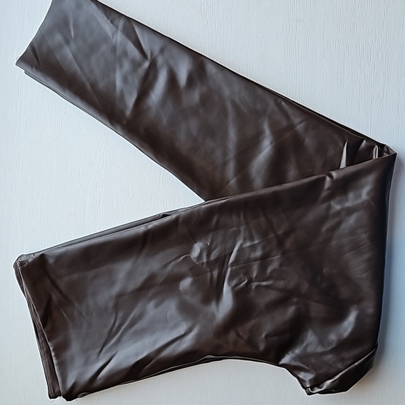 Joie Brown Faux Leather Contemporary Fit Leggings XL NWOT - Picture 5 of 8